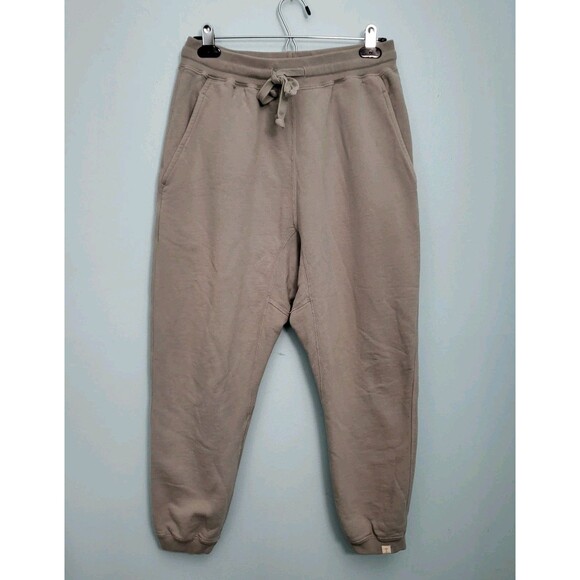 TKEES Jogger Pants Womens 1 S Gray Drop Crotch Sweatpants Tapered - Picture 1 of 8